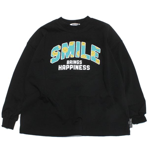 セール 「50%OFF」 長袖Tシャツ &quot;ニードルワークス&quot;  NeWo/スマイルロゴTシャツ ブラ...