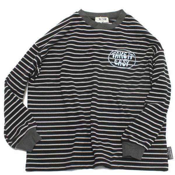 セール 「50%OFF」 長袖Tシャツ &quot;ニードルワークス&quot;  NeWo/ボーダーTシャツ ブラック