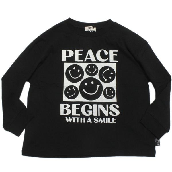 セール 「50%OFF」 長袖Tシャツ &quot;ニードルワークス&quot;  NeWo/スマイルTシャツ ブラック