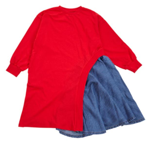 セール 「50%OFF」 ワンピース &quot;オーシャン&amp;グラウンド&quot; アシンメトリーワンピース レッド(...