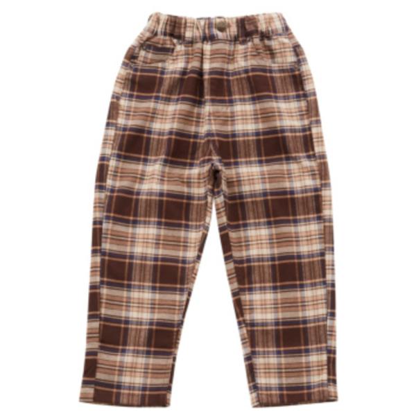 セール 「50%OFF」 ロングパンツ &quot;オーシャン&amp;グラウンド&quot; チェックルーズストレートパンツ ...