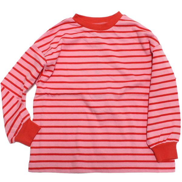 セール 「50%OFF」 長袖Tシャツ &quot;オーシャン&amp;グラウンド&quot; ボーダーソデリブTシャツ ピンク...