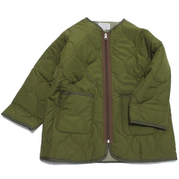 セール 「50%OFF」 アウター &quot;オーシャン&amp;グラウンド&quot; ノーカラーキルトジャケット オリーブ...