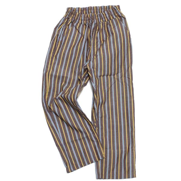 セール 「50%OFF」 ロングパンツ &quot;オーシャン&amp;グラウンド&quot; ストライプワイドイージーパンツ ...