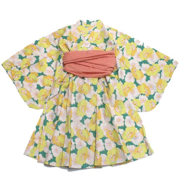 セール 「50%OFF」 SETウェア &quot;オーシャン&amp;グラウンド&quot; レトロフラワー浴衣ミニ丈ワンピー...