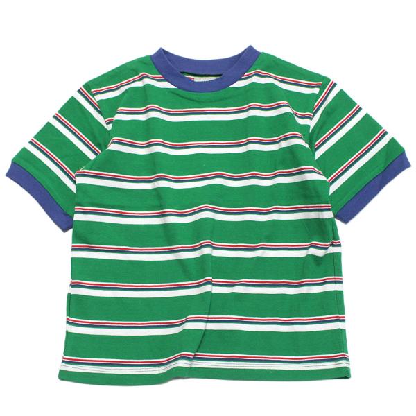 セール 「50%OFF」 半袖Tシャツ &quot;オーシャン&amp;グラウンド&quot; レトロボーダーTシャツ グリーン...