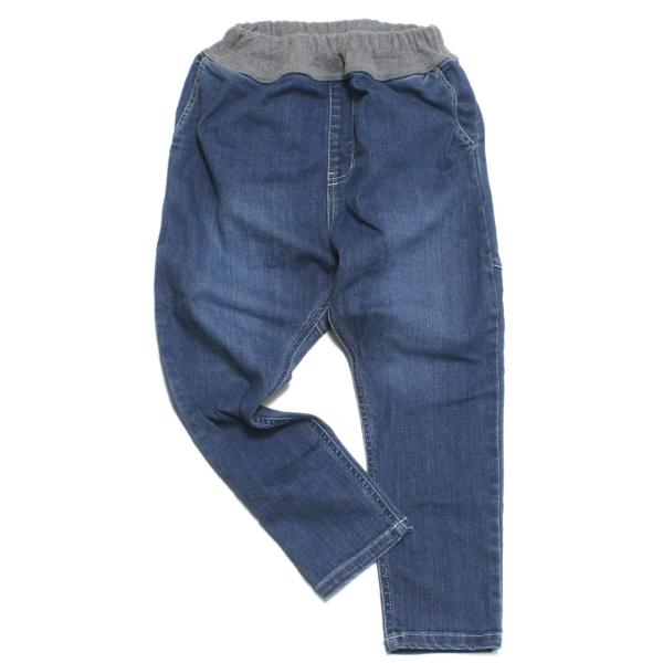 セール 「50%OFF」 ロングパンツ &quot;オフィシャルチーム&quot; カットデニムワイドサルエルパンツ ブ...
