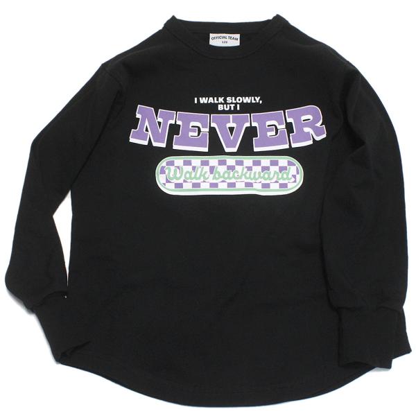 セール 「50%OFF」 長袖Tシャツ &quot;オフィシャルチーム&quot; 40/2天竺 2柄ロゴTシャツ ブラ...