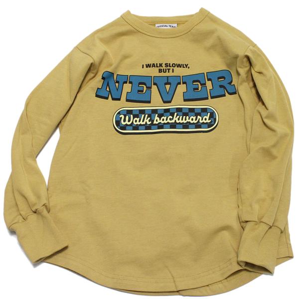 セール 「50%OFF」 長袖Tシャツ &quot;オフィシャルチーム&quot; 40/2天竺 2柄ロゴTシャツ イエ...