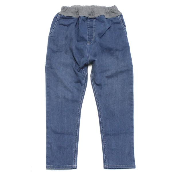 セール 「50%OFF」 ロングパンツ &quot;オフィシャルチーム&quot; カットデニムワイドサルエル ブルー