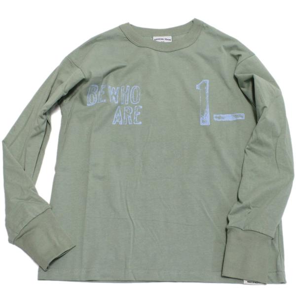 セール 「50%OFF」 長袖Tシャツ &quot;オフィシャルチーム&quot; アメカジロゴワイドTシャツ カーキ