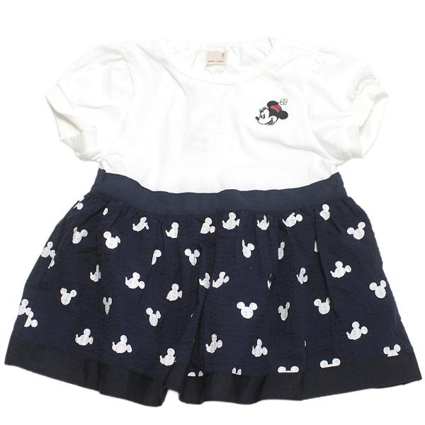 半袖Tシャツ &quot;プティマイン/petit main/子供服/キッズ&quot;  Disney/総柄ドッキング...