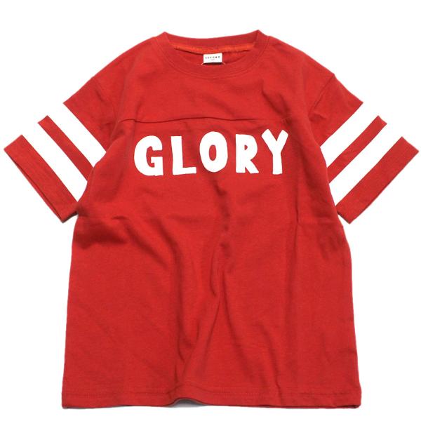 セール 「50%OFF」 半袖Tシャツ &quot;セカンド&quot; 5分袖フットボールTシャツ レッド(RE)