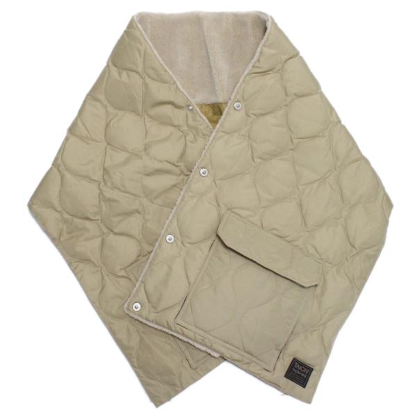 アウター "TAION タイオン" ミリタリー リバーシブル ダウンストール コヨーテ×ベージュ(C...