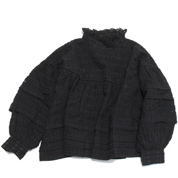 セール 「50%OFF」 シャツ・ブラウス &quot;ユニカ&quot; シースルーチェックバックリボンブラウス ブラ...
