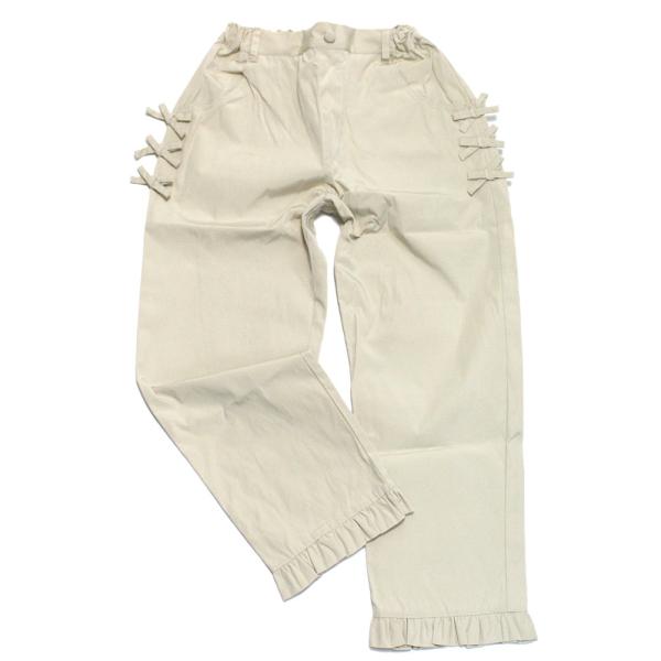 セール 「50%OFF」 ロングパンツ &quot;ユニカ&quot; サイドリボンフリルパンツ ベージュ(12)