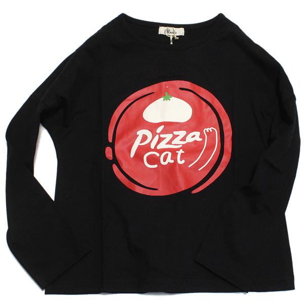 セール 「50%OFF」 長袖Tシャツ &quot;ユニカ&quot; ピザキャットロンT ブラック(4)