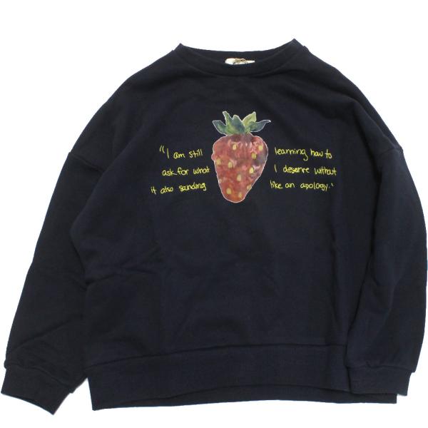 セール 「50%OFF」 トレーナー・ニット &quot;ユニカ&quot; strawberry刺繍トレーナー ネイビ...
