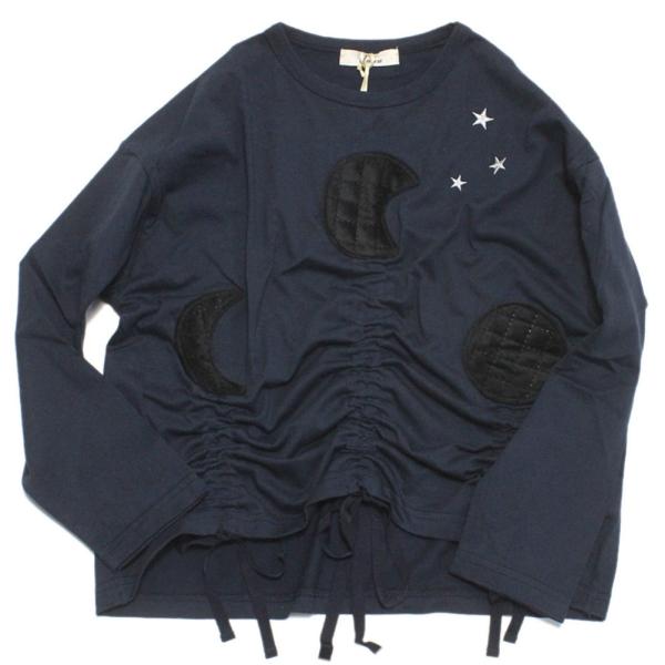 セール 「50%OFF」 長袖Tシャツ &quot;ユニカ&quot; moonパッチワークドローストリングTシャツ ネ...