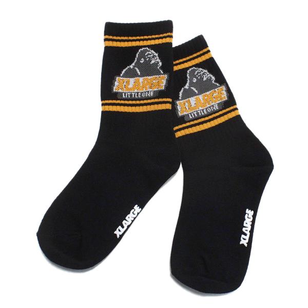 ソックス・レッグウォーマー "エクストララージキッズ" OGゴリララインクルーソックス クロ(80)