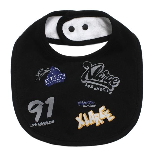 ベビー雑貨・ビブ "エクストララージキッズ" 総柄グラフィティスタイ クロ(80)