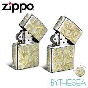 付き ZIPPO ペアジッポー オイルライター 全面5面ハワイアン手彫り プルメリア サテーナ仕上げ No200 レギュラータイプ 真鍮 クロムメッキ｜millionbell