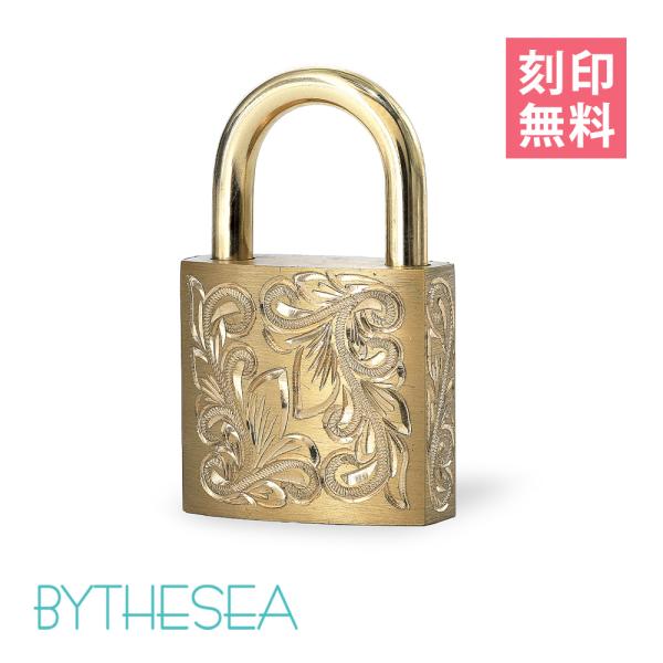 ハワイアンジュエリー 刻印無料 パドロック 南京錠 ネックレス メンズ レディース ブラス 真鍮 ハ...
