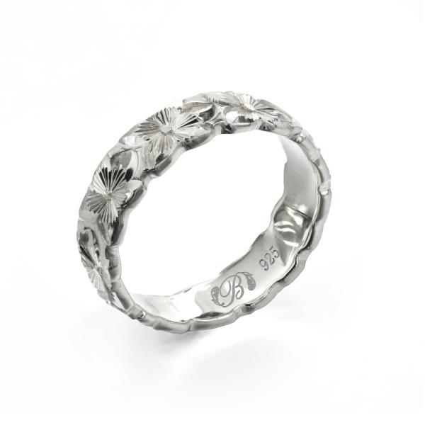 ハワイアンジュエリー オーダーメイド リング 指輪 リング 幅4mm 厚み1.5mm バレル シルバ...