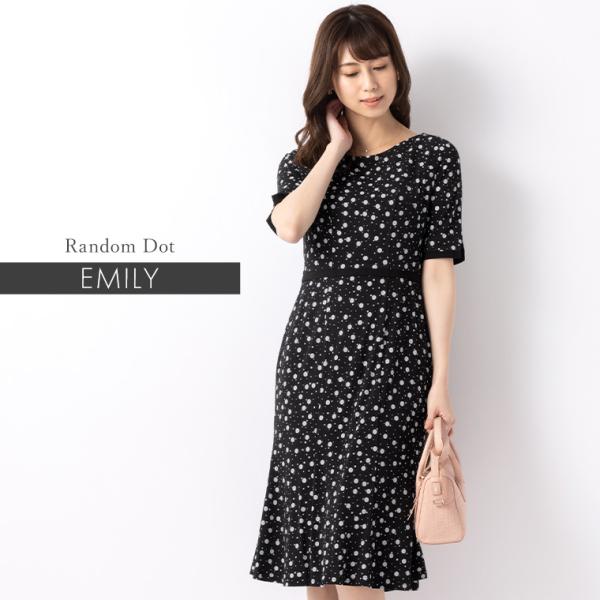 ワンピース  レディース エミリー ランダムドット opd8b-070003 きれいめ 40代 50...