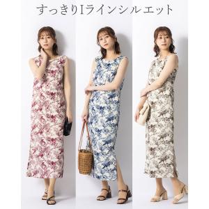 ワンピース クロエ Iライン きれいめ 30代 40代 50代 着やせ 上品 大きいサイズ opj013a-0001 マキシ丈 ロング丈 ノースリーブ 春夏秋