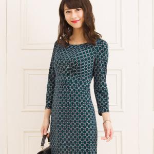 アウトレット★返品交換不可 ワンピース レディース ケリーYライン ロンバスチェーン opj6-050018 きれいめ 30代 40代 50代 60代 着やせ 上品 大きいサイズ 膝丈