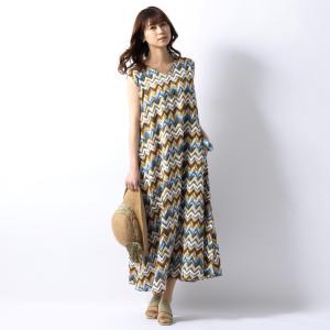 マキシ丈ワンピース レディース ノースリーブ 春夏秋 4WAY スパイシーストライプ oplw5-080004 きれいめ 30代 40代 50代 60代 上品