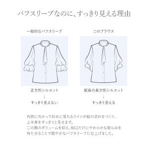 ブラウス シフォンブラウス パフスリーブ クラ...の詳細画像5