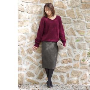 タイトスカート ミモレ丈 ヘリンボーン sk0...の詳細画像5