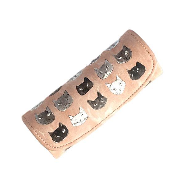 猫のメガネケース 　マンハッタナーズ　MAN-39　マカロンピンクの猫顔　猫雑貨