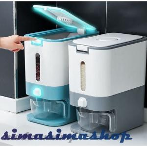 米びつ 12kg お米収納 おしゃれ キッチン用品 キッチン収納 保存容器 プラスチック 防虫 ブルー グレー 大豆 小豆