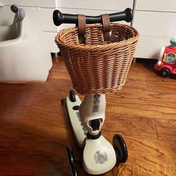 【送料無料】前かご ラタンバスケット 自転車 前掛けカゴ 前カゴ ミニ バスケット キッズ 子供用 ...