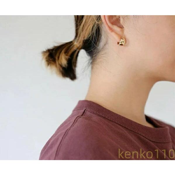 【送料無料】ピアス フープピアス レディース ピアス ゴールド 月形 甲丸 プレゼント 女性 ギフト...