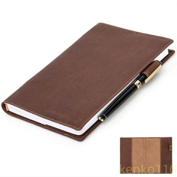 【送料無料】高機能 ノートカバー B5 本革 手帳 ほぼ日手帳 大学ノート メモ帳手帳カバー ペン ...