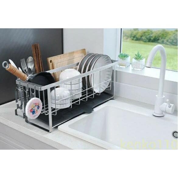 【送料無料】水切りラック 水切りかご ステンレス スリム シンクサイド スペース水切り