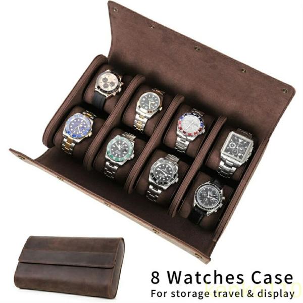 【送料無料】腕時計ケース 本革 牛革 時計ケース 8 本用 長方形 ウオッチケース 収納ボックス コ...