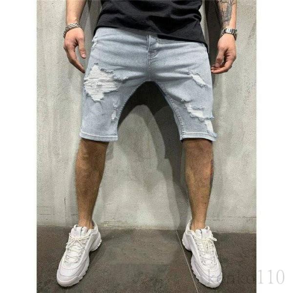 ダメージ加工 デニムジーンズ ショートパンツ デニムパンツ ハーフパンツ メンズ ショートパンツ 半...