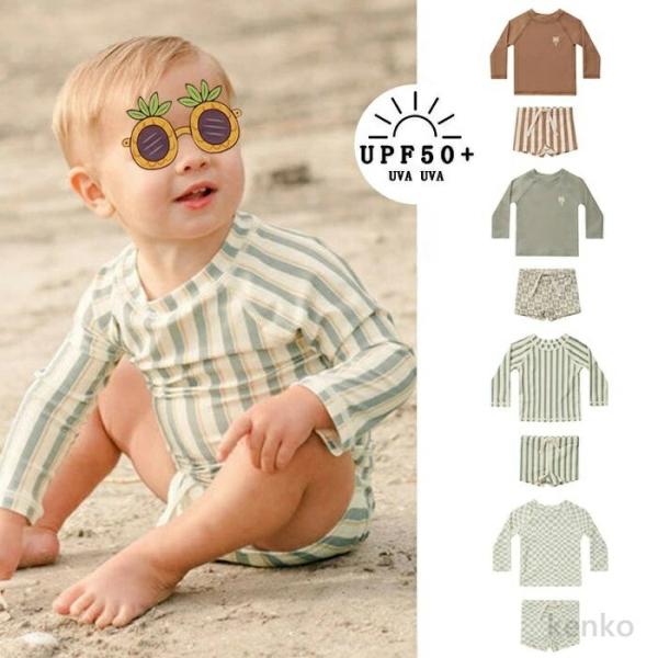 【送料無料】さらに  キッズ 水着 男の子 セパレート 水着 ラッシュガード 子供水着 キッズUVカ...