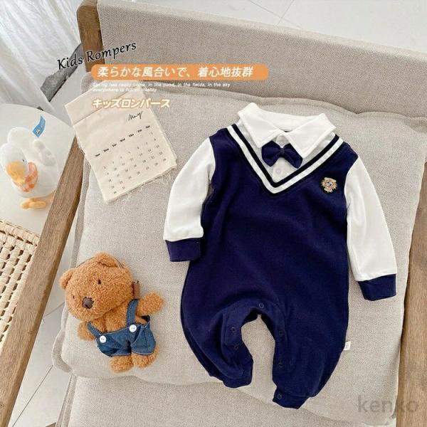 【送料無料】子供 ロンパース 赤ちゃん  かわいい フォーマル オールインワン 男の子  お食い初め...