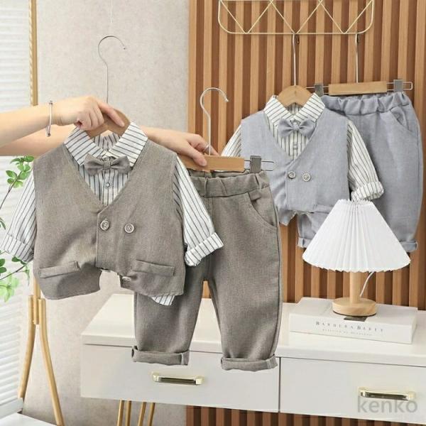 【送料無料】キッズ フォーマル スーツ 子供服  男の子 長袖 シャツ ベビー フォーマル スーツ ...