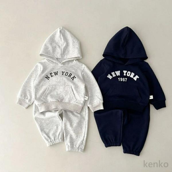 【送料無料】キッズ スウェット セットアップ ベビー キッズ コットン パーカー＆パンツセット 上下...