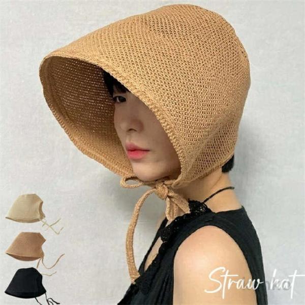 【送料無料】麦わら帽子 レディース 顎紐リボン バケットハット つば広 防風 日よけ 紫外線対策 日...