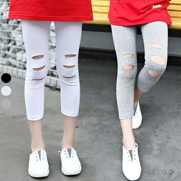 【送料無料】キッズ レギンス ジュニア 7分丈 夏用 薄手 涼しい スパッツ 夏 UVカット 無地 ...