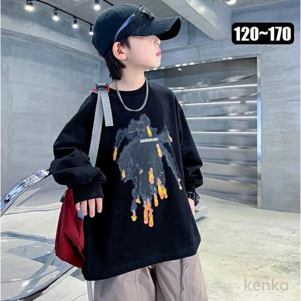 【送料無料】プリント トレーナー  スウェット  ボーイズ トップス   ゆったり 子供服 子供 ト...