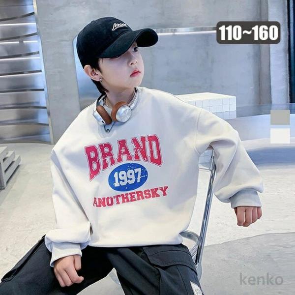 【送料無料】プリントビッグトレーナー スウェット トップス あったか ゆったり 子供服 子供 トレー...